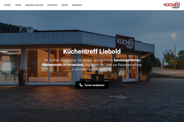 Website von Küchentreff Liebold — Küchengalerie mit Kontaktformular