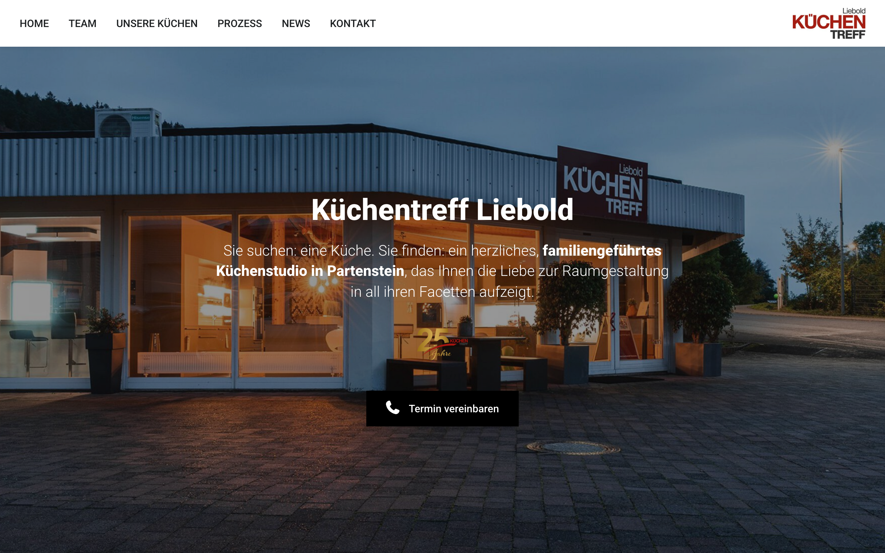 Küchentreff Liebold website — kitchen gallery with contact form